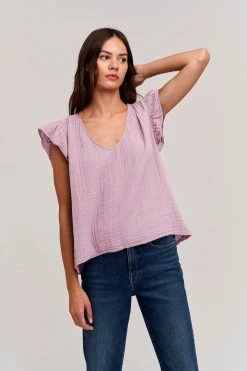 Velvet By Graham & Spencer BREANNA COTTON GAUZE TOP Womens