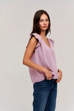 Velvet By Graham & Spencer BREANNA COTTON GAUZE TOP Womens