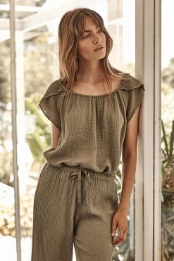 Velvet By Graham & Spencer Womens ANELLA COTTON GAUZE BLOUSE