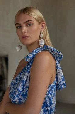 Velvet By Graham & Spencer JOANNA ONE SHOULDER PRINTED MAXI DRESS Womens