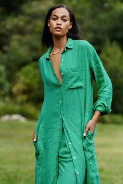 Velvet By Graham & Spencer Womens JORA LINEN BUTTON-UP DRESS 62 Velvet By Graham & Spencer Womens JORA LINEN BUTTON-UP DRESS