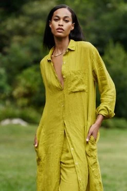 Velvet By Graham & Spencer Womens JORA LINEN BUTTON-UP DRESS 43 Velvet By Graham & Spencer Womens JORA LINEN BUTTON-UP DRESS