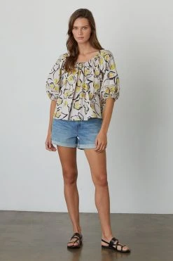 Velvet By Graham & Spencer Womens ZOEY PRINTED BOHO TOP
