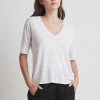 Velvet By Graham & Spencer STEFANI LINEN KNIT V-NECK TEE