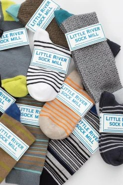 Accessories TEXTURED HERRINGBONE CREW SOCK BY LITTLE RIVER SOCK MILL