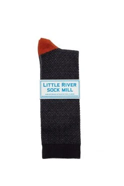 Accessories TEXTURED HERRINGBONE CREW SOCK BY LITTLE RIVER SOCK MILL