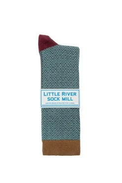 Accessories TEXTURED HERRINGBONE CREW SOCK BY LITTLE RIVER SOCK MILL
