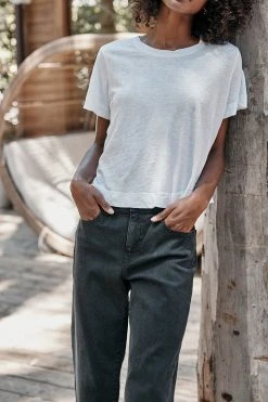 Velvet By Graham & Spencer LULA COTTON SLUB SWING TEE Womens