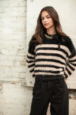 Velvet By Graham & Spencer LULU STRIPED SWEATER Womens