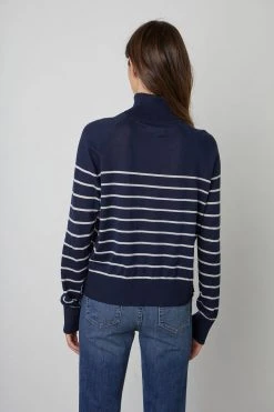 Velvet By Graham & Spencer ZOE STRIPED TURTLENECK SWEATER 14 Velvet By Graham & Spencer ZOE STRIPED TURTLENECK SWEATER