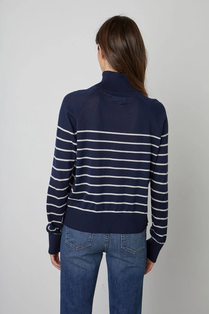 Velvet By Graham & Spencer ZOE STRIPED TURTLENECK SWEATER 7 Velvet By Graham & Spencer ZOE STRIPED TURTLENECK SWEATER