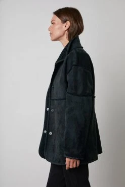 Velvet By Graham & Spencer Womens ALBANY REVERSIBLE LUX SHERPA COAT