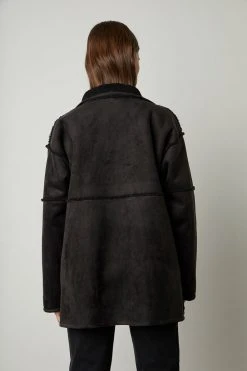 Velvet By Graham & Spencer Womens ALBANY REVERSIBLE LUX SHERPA COAT