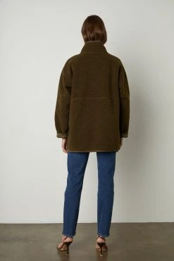 Velvet By Graham & Spencer Womens ALBANY REVERSIBLE LUX SHERPA COAT