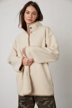 Velvet By Graham & Spencer Womens ALBANY REVERSIBLE LUX SHERPA COAT