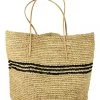 Velvet By Graham & Spencer LUXE STRIPE STRAW TOTE Womens
