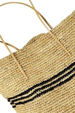 Velvet By Graham & Spencer LUXE STRIPE STRAW TOTE Womens
