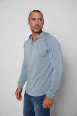 Velvet By Graham & Spencer Mens CAMERON HENLEY HOODIE