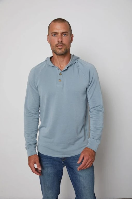 Velvet By Graham & Spencer Mens CAMERON HENLEY HOODIE