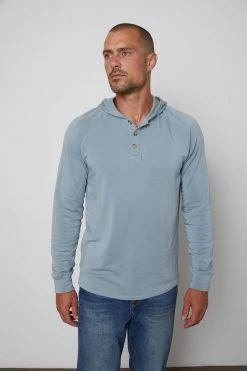 Velvet By Graham & Spencer Mens CAMERON HENLEY HOODIE