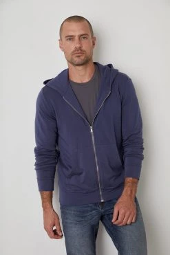 Velvet By Graham & Spencer Mens RODAN LUXE FLEECE ZIP HOODIE