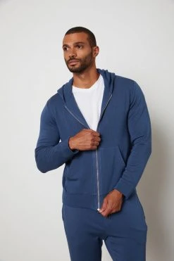 Velvet By Graham & Spencer Mens RODAN LUXE FLEECE ZIP HOODIE