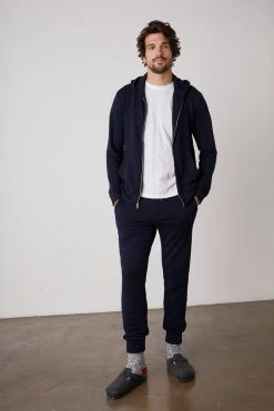 Velvet By Graham & Spencer Mens RODAN LUXE FLEECE ZIP HOODIE