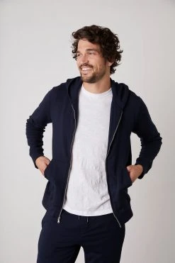 Velvet By Graham & Spencer Mens RODAN LUXE FLEECE ZIP HOODIE