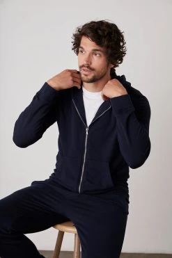 Velvet By Graham & Spencer Mens RODAN LUXE FLEECE ZIP HOODIE