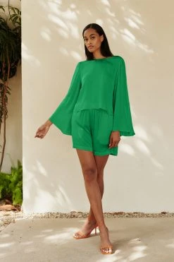 Velvet By Graham & Spencer Womens MAE BELL SLEEVE BLOUSE