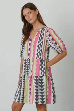 Velvet By Graham & Spencer DANICA NEON JACQUARD DRESS