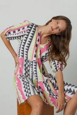 Velvet By Graham & Spencer DANICA NEON JACQUARD DRESS