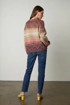 Velvet By Graham & Spencer LARA STRIPED BUTTON FRONT CARDIGAN 10 Velvet By Graham & Spencer LARA STRIPED BUTTON FRONT CARDIGAN