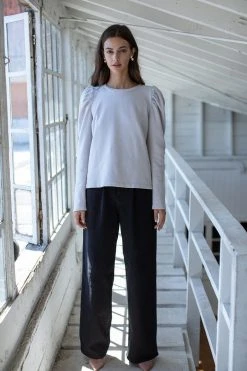 Velvet By Graham & Spencer Womens PEGGY PUFF SLEEVE SWEATSHIRT