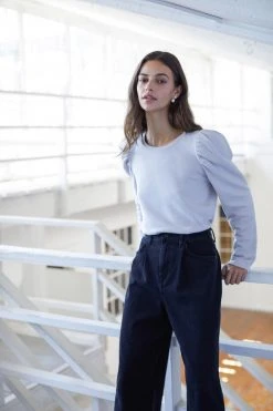 Velvet By Graham & Spencer Womens PEGGY PUFF SLEEVE SWEATSHIRT