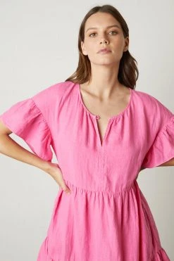 Velvet By Graham & Spencer NOOR LINEN TIERED DRESS Womens