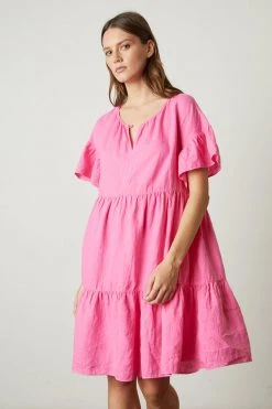 Velvet By Graham & Spencer NOOR LINEN TIERED DRESS Womens