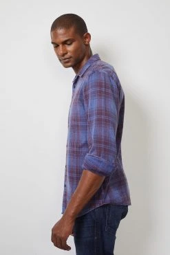Velvet By Graham & Spencer Mens KENNETH PLAID BUTTON-UP SHIRT
