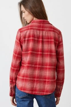Velvet By Graham & Spencer Womens RUZ PLAID BUTTON-UP SHIRT