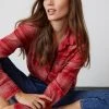 Velvet By Graham & Spencer Womens RUZ PLAID BUTTON-UP SHIRT