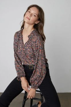 Velvet By Graham & Spencer IRIS PRINTED BLOUSE Womens