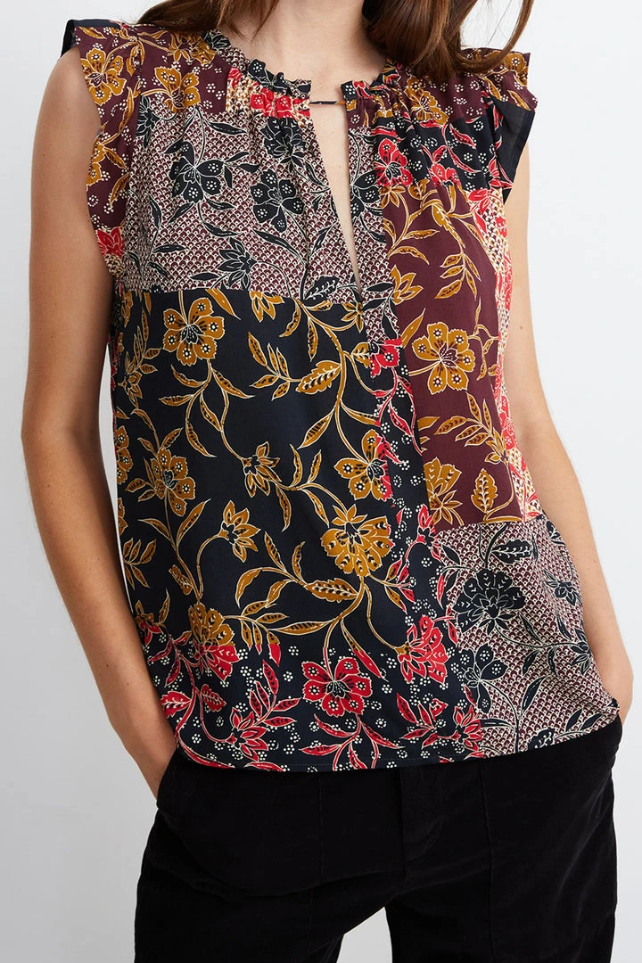 Velvet By Graham & Spencer Womens ROSETTA PRINTED BLOUSE 1 Velvet By Graham & Spencer Womens ROSETTA PRINTED BLOUSE