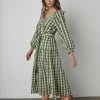 Velvet By Graham & Spencer Womens TRISH PRINTED GINGHAM DRESS