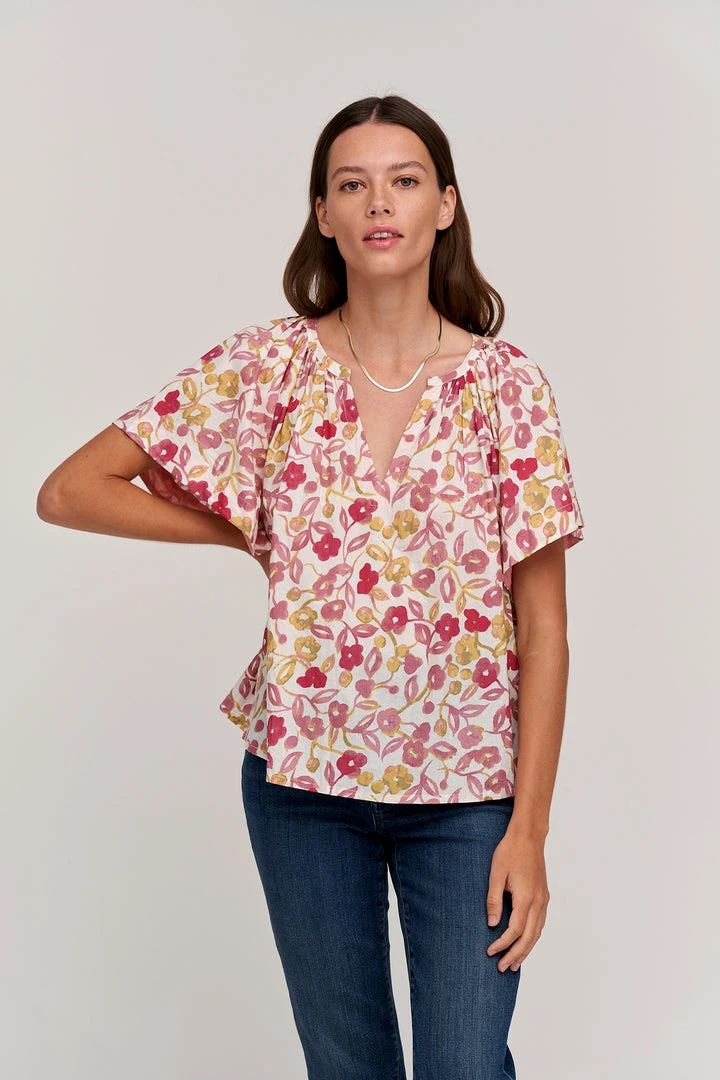 Velvet By Graham & Spencer JUNO PRINTED COTTON CAMBRIC TOP Womens 5 Velvet By Graham & Spencer JUNO PRINTED COTTON CAMBRIC TOP Womens
