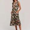 Velvet By Graham & Spencer Womens MORGAN PRINTED MIDI DRESS