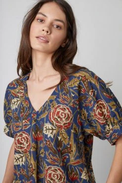 Velvet By Graham & Spencer LENA PRINTED COTTON BLOUSE Womens