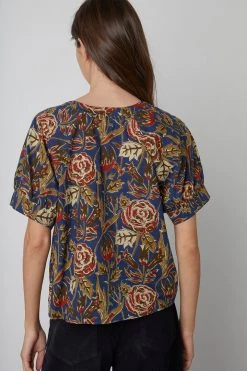 Velvet By Graham & Spencer LENA PRINTED COTTON BLOUSE Womens