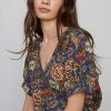 Velvet By Graham & Spencer LENA PRINTED COTTON BLOUSE Womens