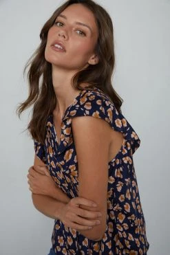 Velvet By Graham & Spencer FRANCINE CHEETAH PRINT BLOUSE Womens