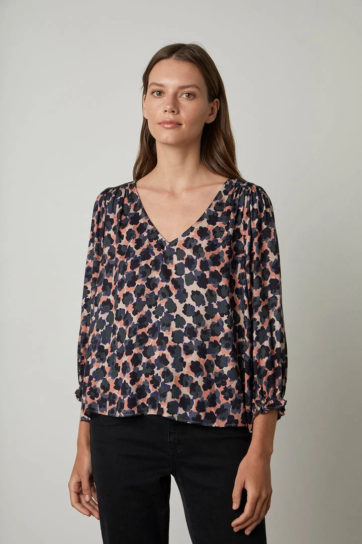 Velvet By Graham & Spencer Womens HADLEE PRINTED BLOUSE 6 Velvet By Graham & Spencer Womens HADLEE PRINTED BLOUSE
